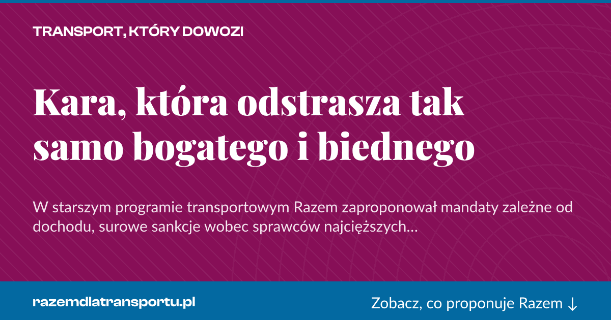 Karta social do udostępnienia: Kara, która odstrasza tak samo bogatego i biednego