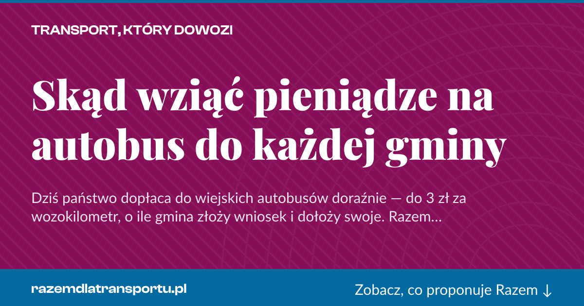 Karta social do udostępnienia: Skąd wziąć pieniądze na autobus do każdej gminy