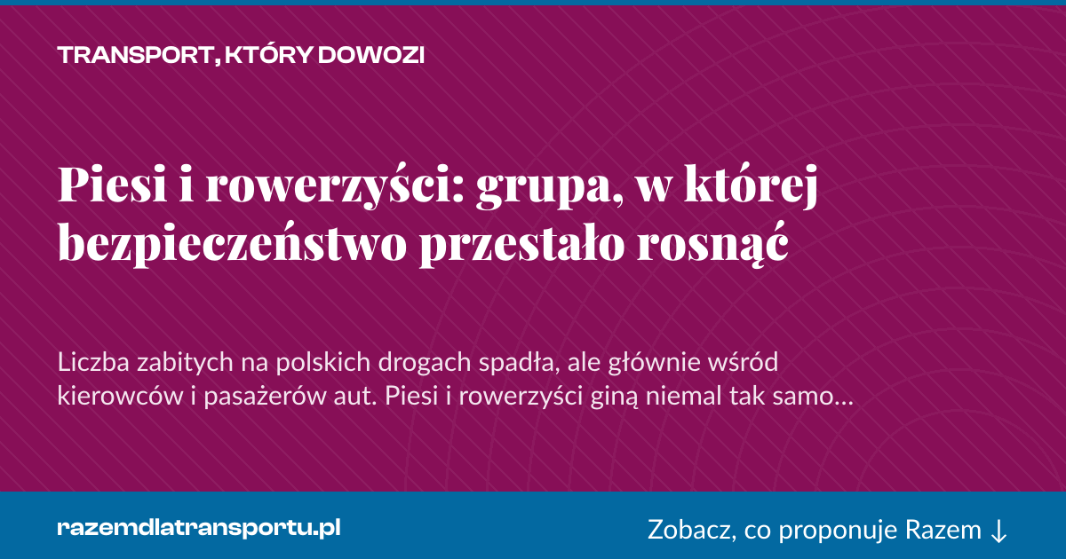 Karta social do udostępnienia: Piesi i rowerzyści: grupa, w której bezpieczeństwo przestało rosnąć