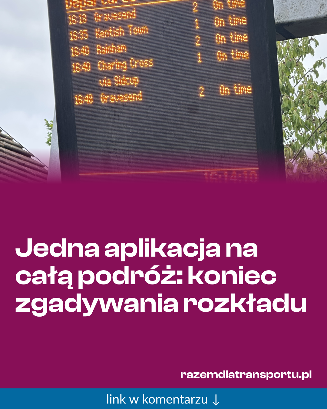 Grafika do udostępnienia: Jedna aplikacja na całą podróż: koniec zgadywania rozkładu