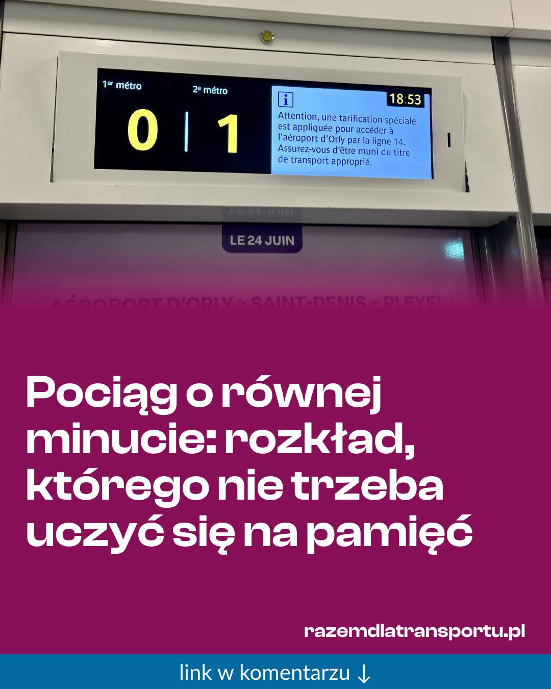 Grafika do udostępnienia: Pociąg o równej minucie: rozkład, którego nie trzeba uczyć się na pamięć